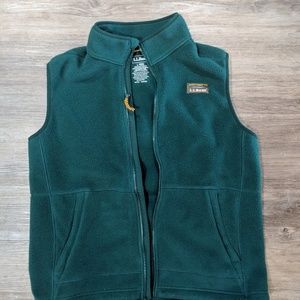 LL Bean Green fleece vest